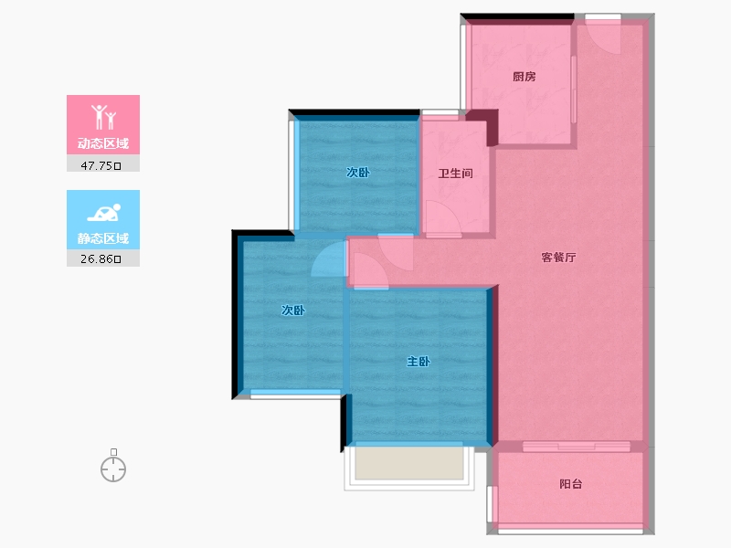 广东省-东莞市-碧桂园·瑜璟臺-66.95-户型库-动静分区