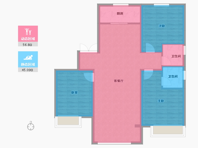 河北省-保定市-嘉禾·复兴公馆-92.11-户型库-动静分区