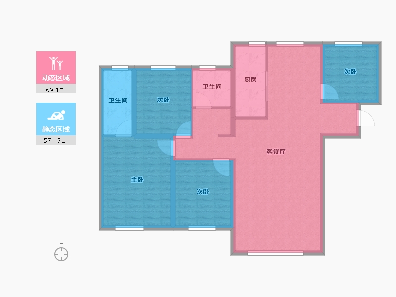 甘肃省-兰州市-浩源太和城-114.40-户型库-动静分区