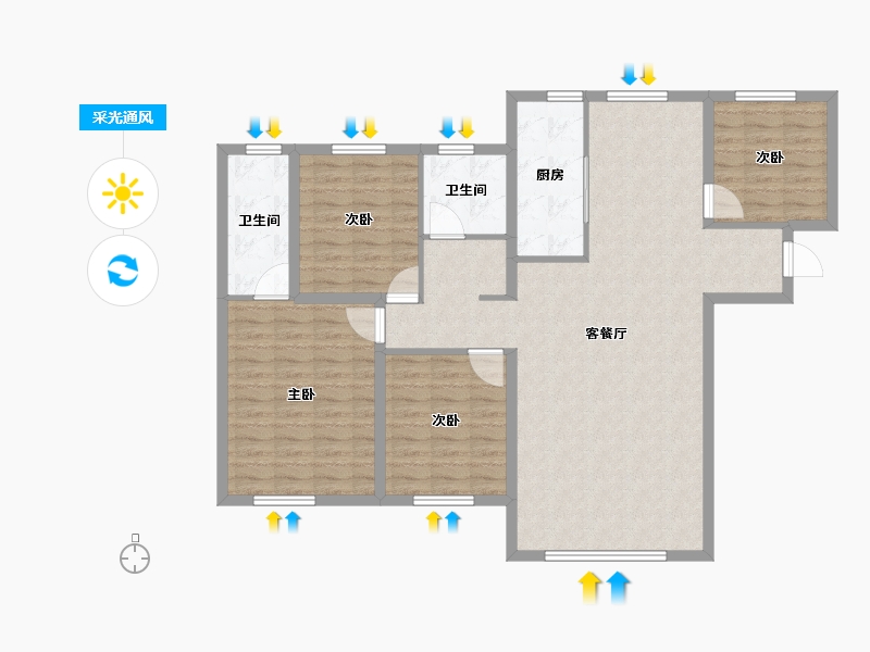 甘肃省-兰州市-浩源太和城-114.40-户型库-采光通风