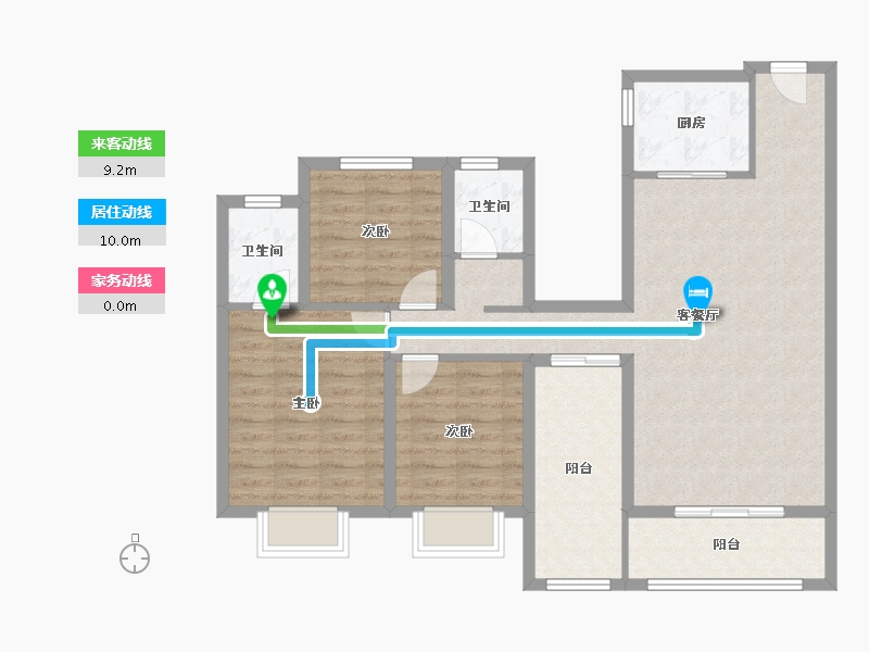 山西省-临汾市-功名·理想城-95.20-户型库-动静线