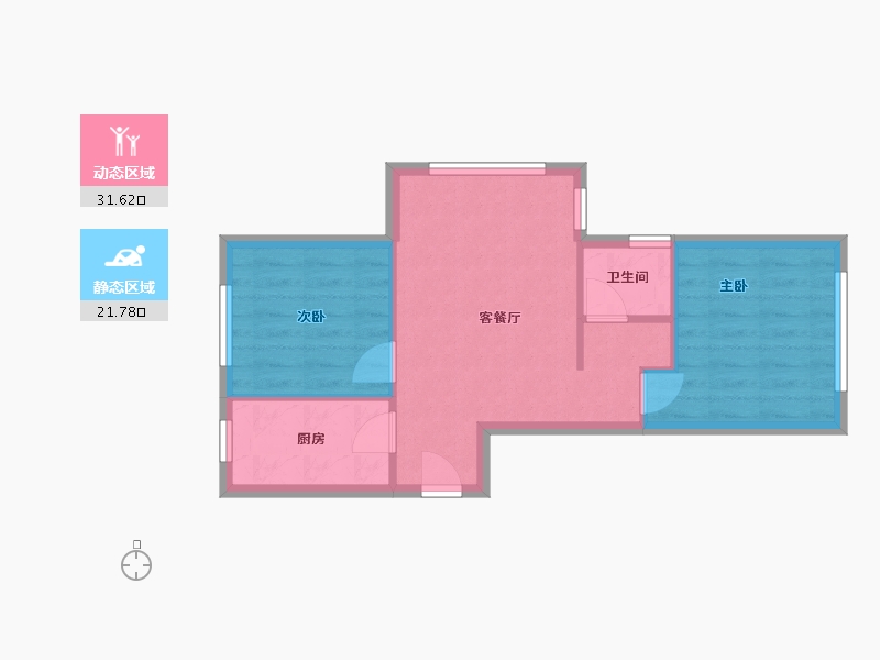 黑龙江省-哈尔滨市-顺迈欣郡-55.75-户型库-动静分区