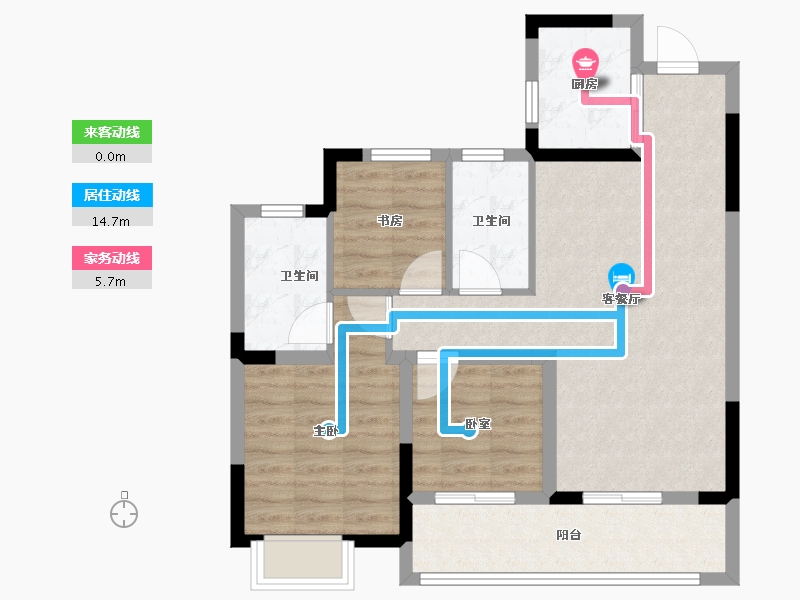 浙江省-宁波市-慧澜学府-76.00-户型库-动静线