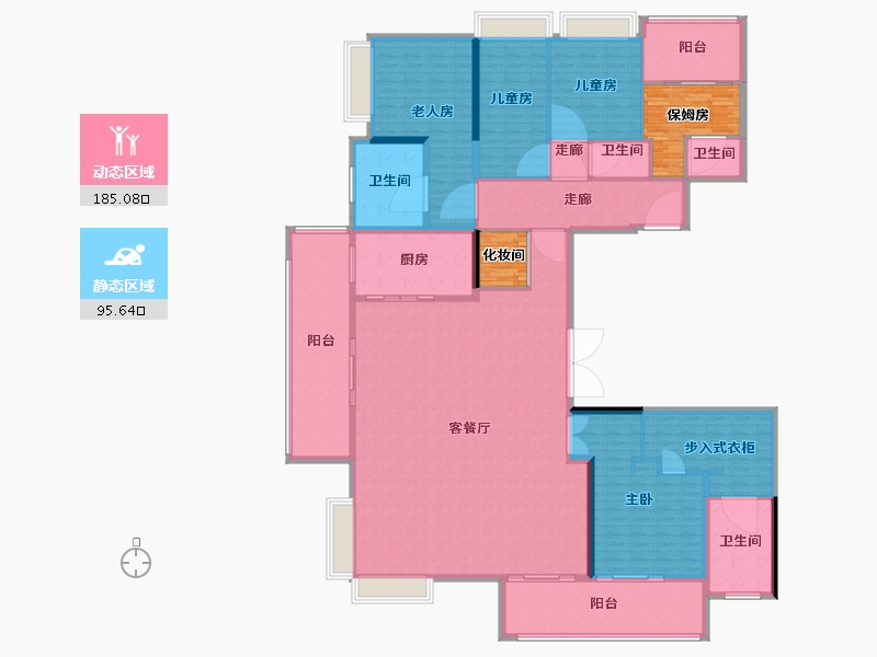 湖北省-宜昌市-宜昌中心紫宸府-272.20-户型库-动静分区