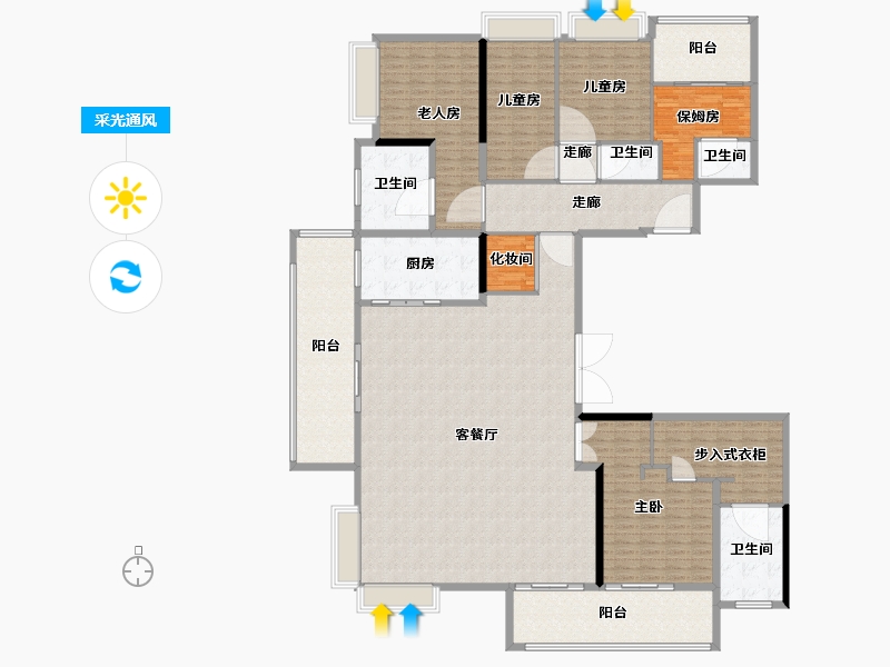 湖北省-宜昌市-宜昌中心紫宸府-272.20-户型库-采光通风