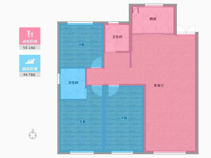 黑龙江省-哈尔滨市-锦秀·新华居-91.10-户型库-动静分区