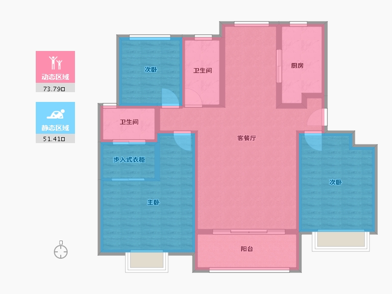 江苏省-苏州市-荣富里-112.00-户型库-动静分区