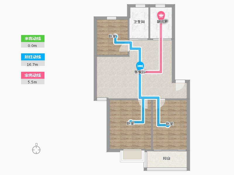 江苏省-南京市-仙居雅苑-73.20-户型库-动静线