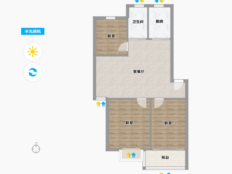 江苏省-南京市-仙居雅苑-73.20-户型库-采光通风