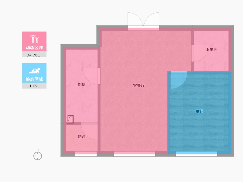 黑龙江省-哈尔滨市-锦秀·新华居-42.00-户型库-动静分区