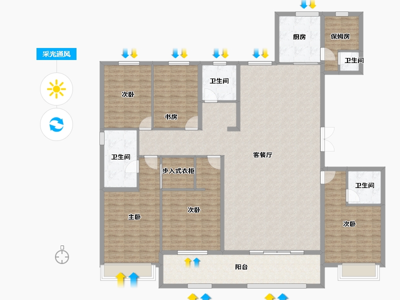 河北省-保定市-嘉禾·复兴公馆-198.58-户型库-采光通风