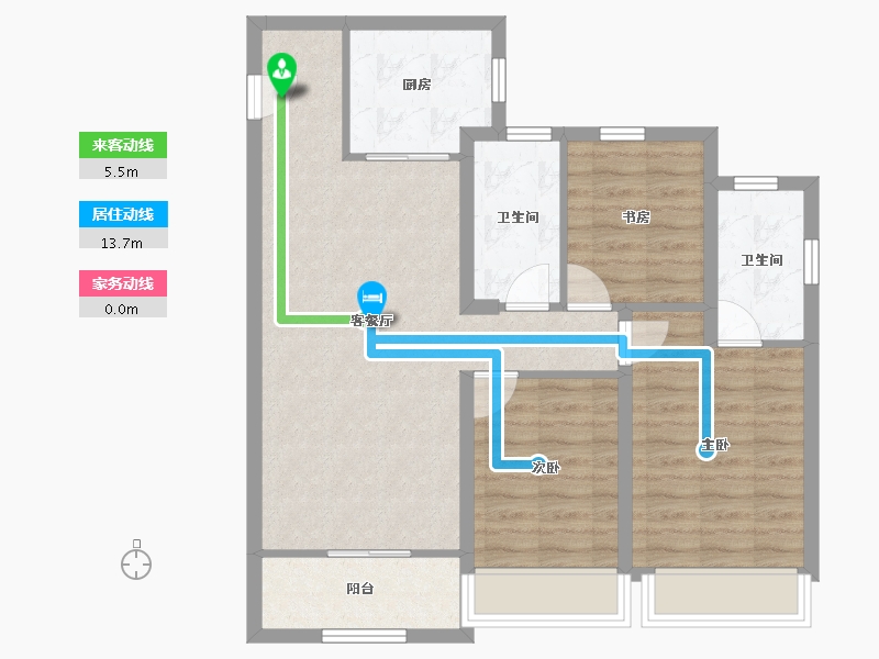 甘肃省-兰州市-绿城兰州诚园-80.65-户型库-动静线