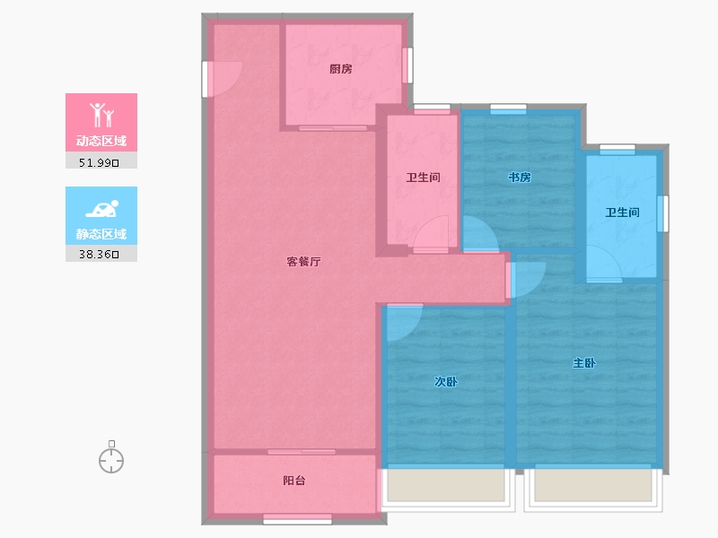 甘肃省-兰州市-绿城兰州诚园-80.65-户型库-动静分区