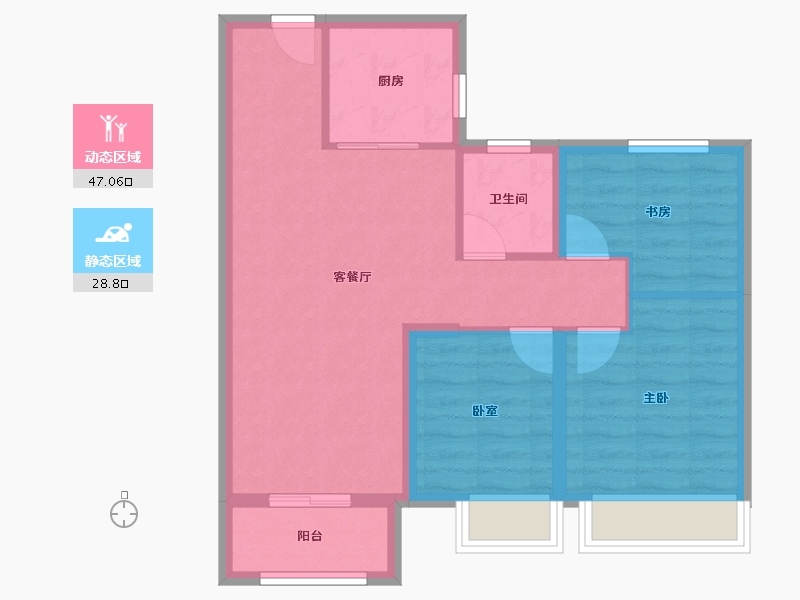 甘肃省-兰州市-绿城兰州诚园-67.64-户型库-动静分区