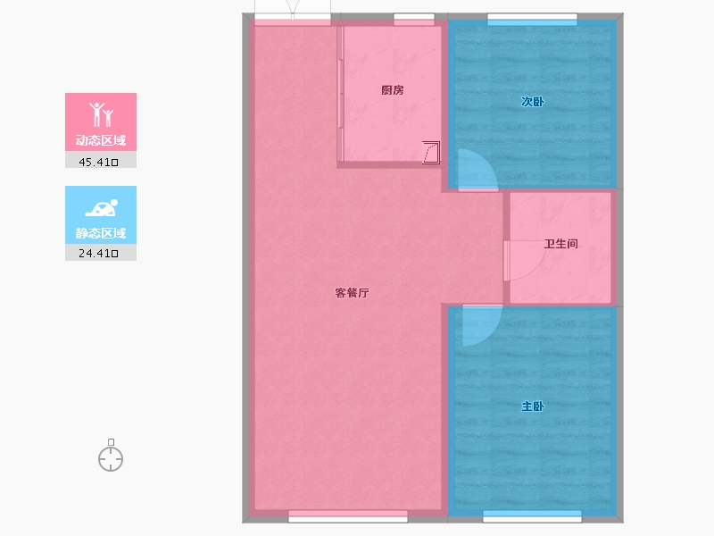 黑龙江省-哈尔滨市-锦秀·新华居-63.35-户型库-动静分区