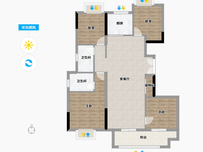 江西省-南昌市-南昌嘉福·未来城-103.02-户型库-采光通风