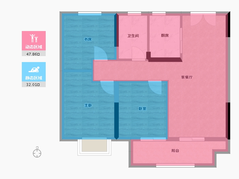 江西省-南昌市-南昌嘉福·未来城-71.65-户型库-动静分区