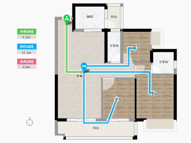 广西壮族自治区-南宁市-中路雅苑-80.86-户型库-动静线