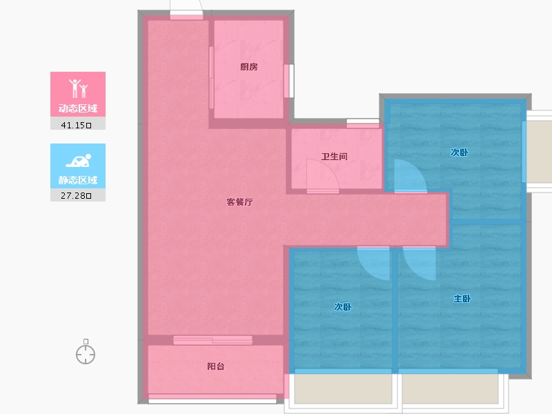 广东省-深圳市-华侨城九樾广场-66.00-户型库-动静分区