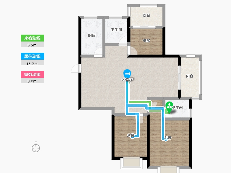 江苏省-南京市-北外滩水城·滨江雅园-102.53-户型库-动静线