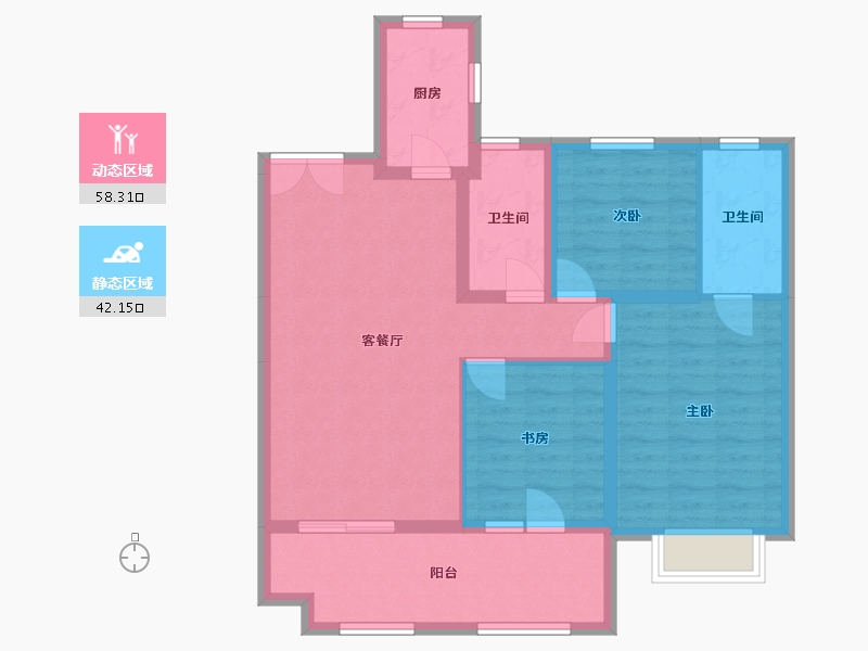 河北省-保定市-中冶未来城-90.00-户型库-动静分区