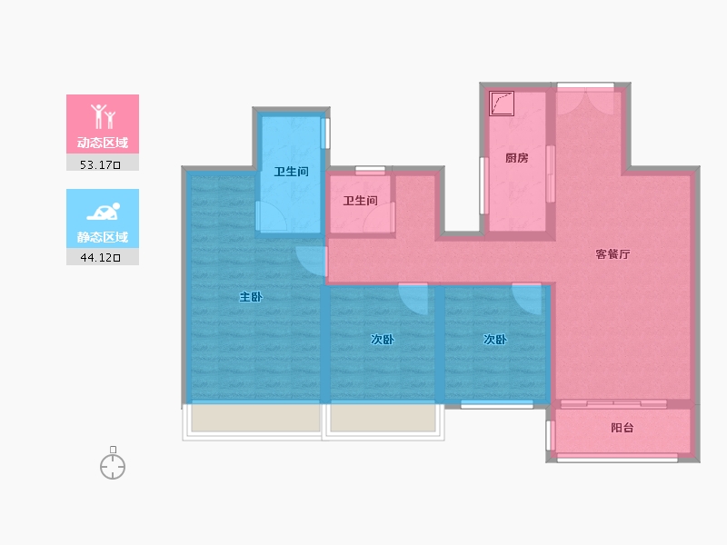 陕西省-西安市-中南君启-三期-100.00-户型库-动静分区