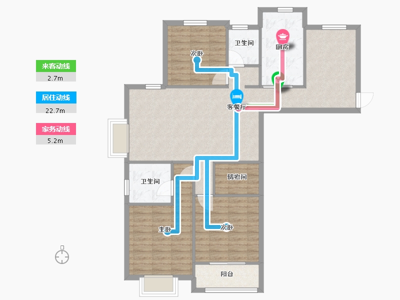 江苏省-无锡市-新丰苑-144.45-户型库-动静线