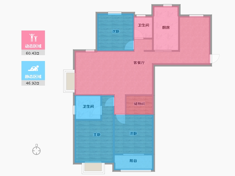 江苏省-无锡市-新丰苑-144.45-户型库-动静分区