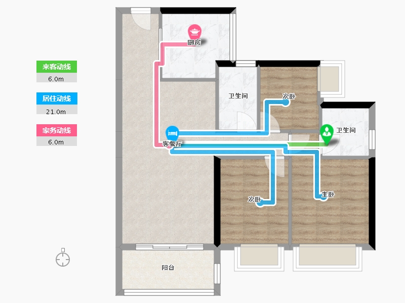 广东省-东莞市-碧桂园·瑜璟臺-78.10-户型库-动静线