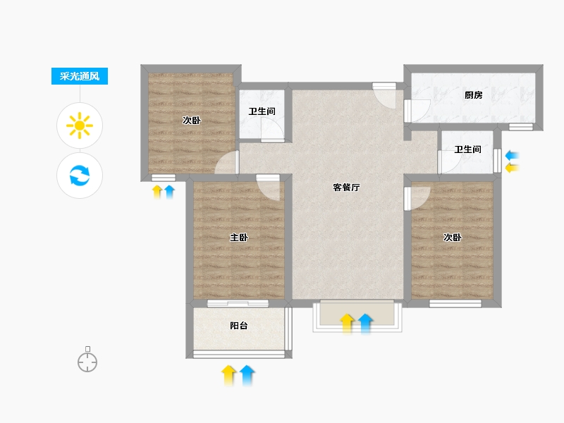 山西省-临汾市-中铁·富丽-81.02-户型库-采光通风