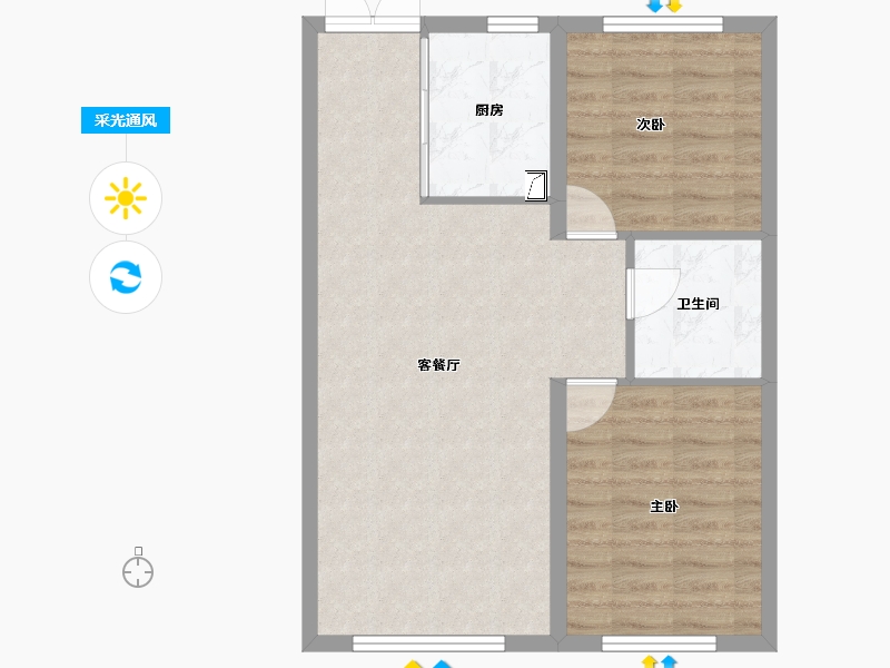 黑龙江省-哈尔滨市-锦秀·新华居-63.33-户型库-采光通风