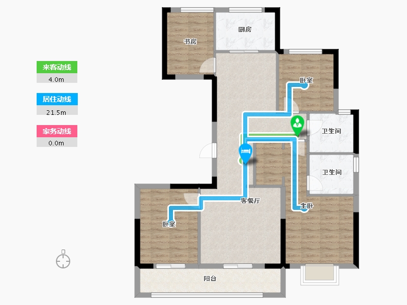 浙江省-宁波市-盛元·东江汇-105.60-户型库-动静线