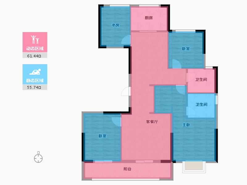 浙江省-宁波市-盛元·东江汇-105.60-户型库-动静分区