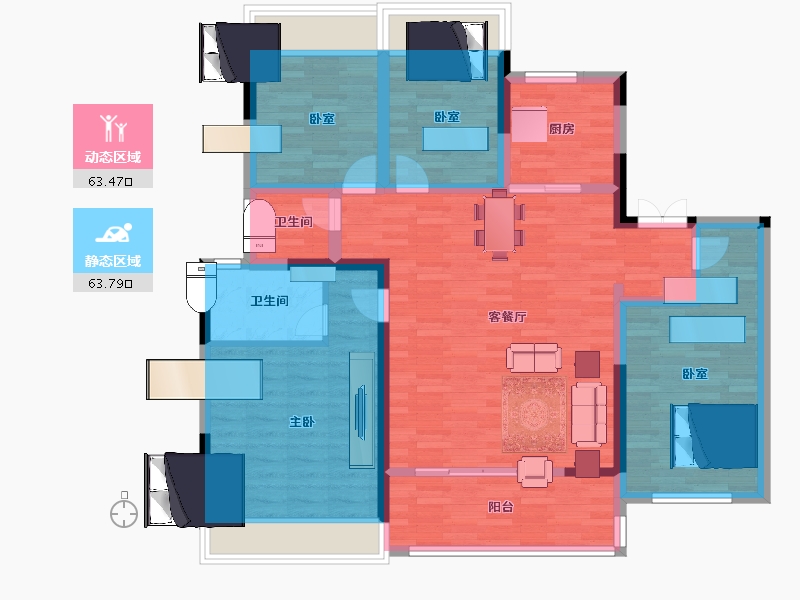 江苏省-南京市-长江悦府-113.60-户型库-动静分区