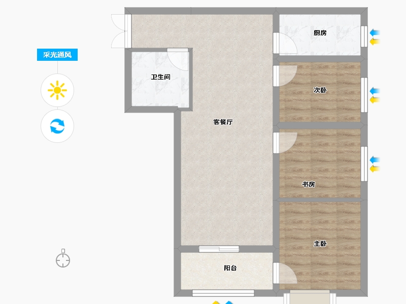 甘肃省-庆阳市-锦润名苑-72.24-户型库-采光通风