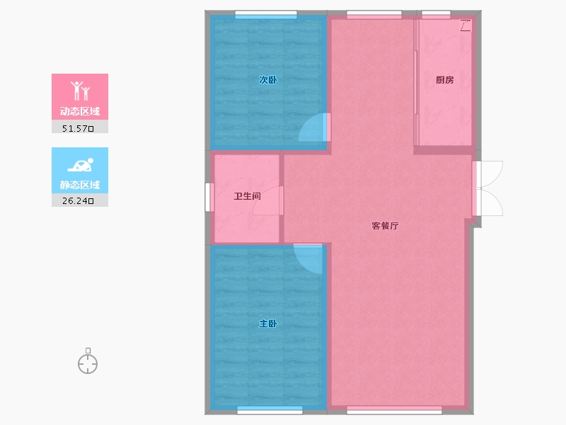 黑龙江省-哈尔滨市-锦秀·新华居-70.47-户型库-动静分区