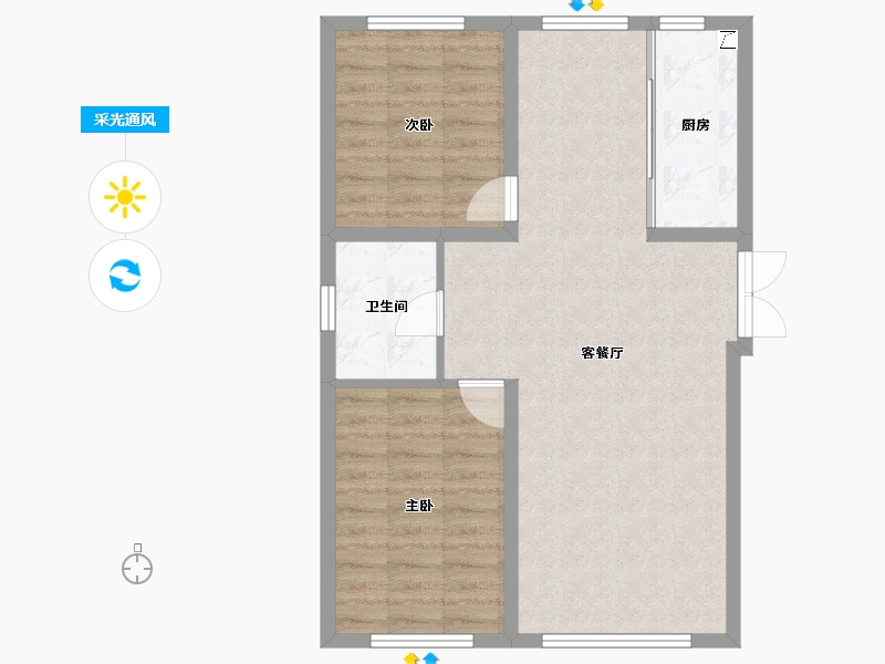 黑龙江省-哈尔滨市-锦秀·新华居-70.47-户型库-采光通风