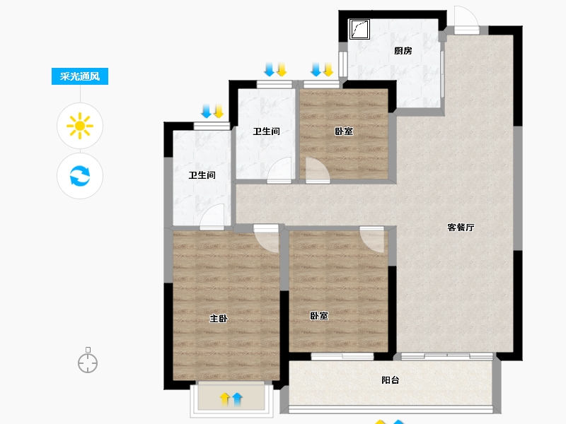 浙江省-宁波市-绿城·通山未来社区-92.16-户型库-采光通风