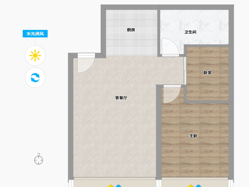 广东省-佛山市-金钻华府-55.20-户型库-采光通风