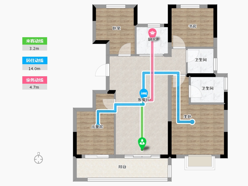 浙江省-宁波市-盛元·东江汇-96.00-户型库-动静线