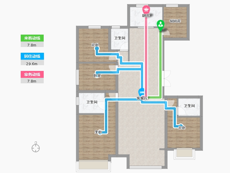 河北省-保定市-嘉禾·复兴公馆-120.03-户型库-动静线