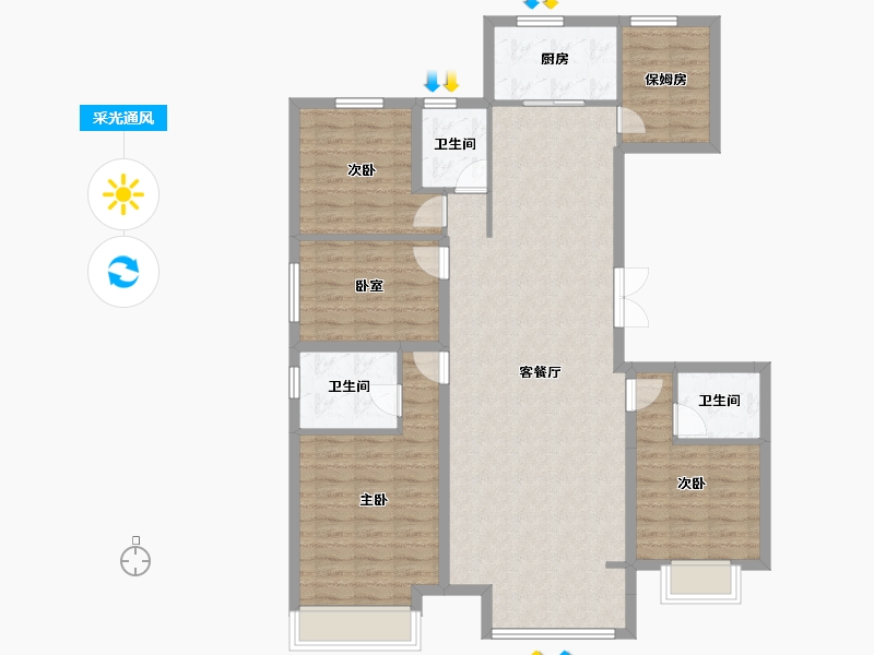 河北省-保定市-嘉禾·复兴公馆-120.03-户型库-采光通风