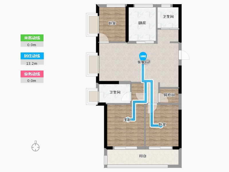 浙江省-宁波市-绿城·春风晴翠-81.93-户型库-动静线