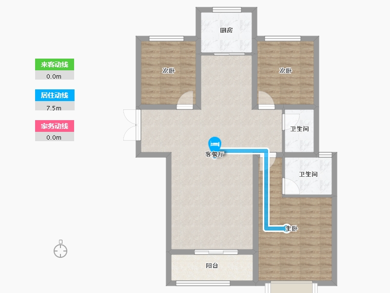 甘肃省-庆阳市-锦润名苑-90.94-户型库-动静线