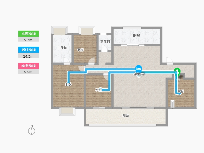 江苏省-南京市-硕和南园·悦庐-156.19-户型库-动静线