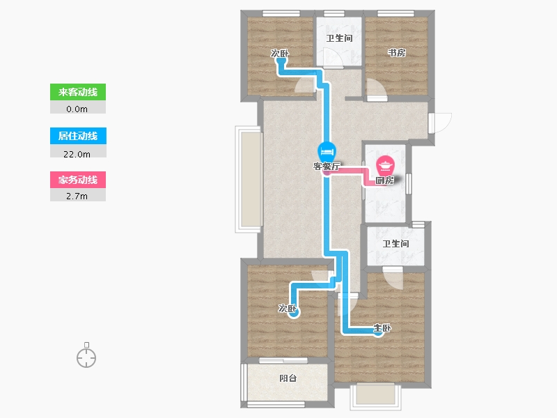 浙江省-宁波市-保利·和颂文华-88.79-户型库-动静线