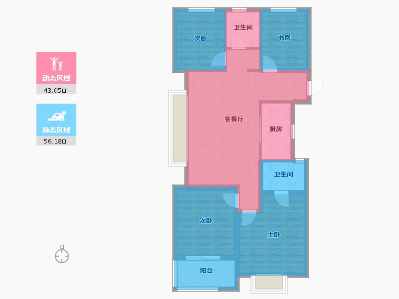 浙江省-宁波市-保利·和颂文华-88.79-户型库-动静分区