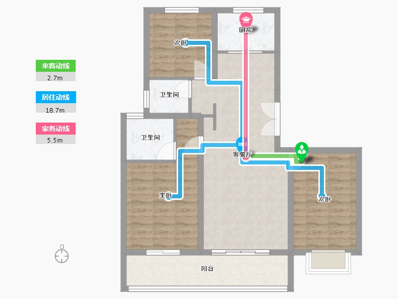 山西省-临汾市-中铁·富丽-85.16-户型库-动静线