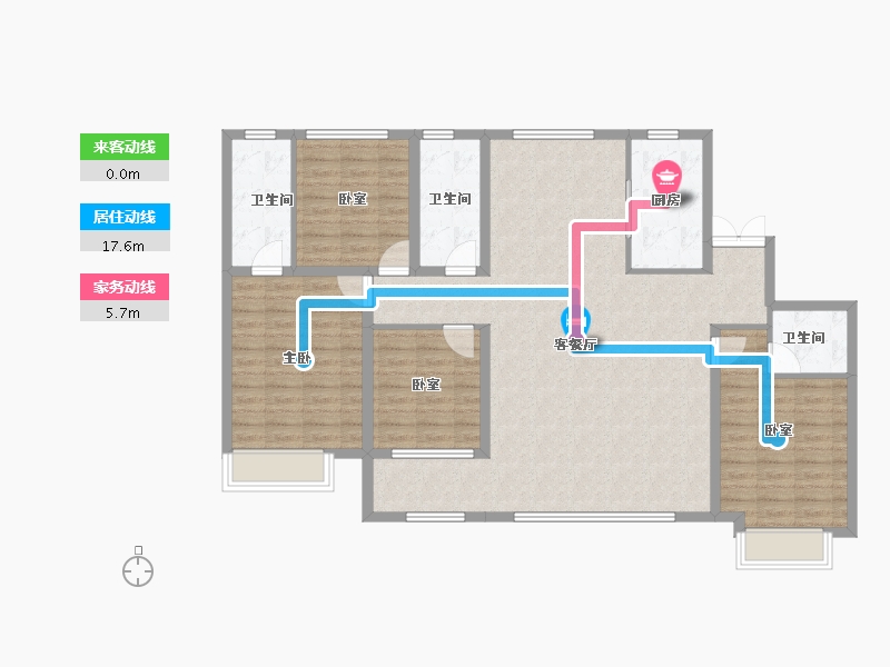 河北省-保定市-嘉禾·复兴公馆-124.86-户型库-动静线