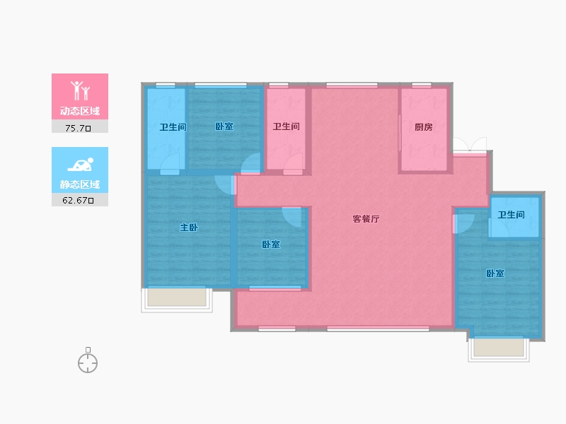 河北省-保定市-嘉禾·复兴公馆-124.86-户型库-动静分区